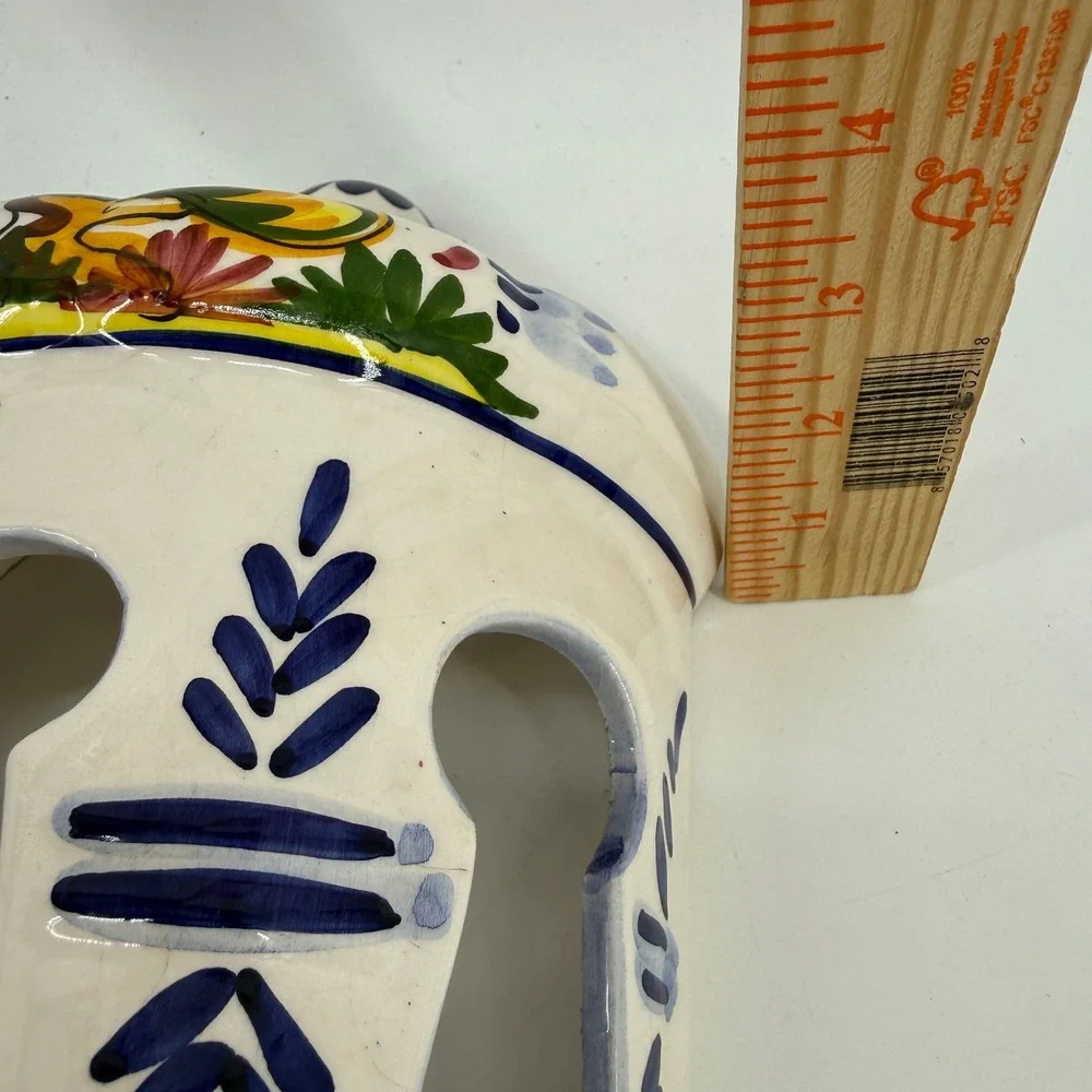 Ceramic Wall Pocket Home Decor Wall‎ Sconce White Hand Painted Mediterranean